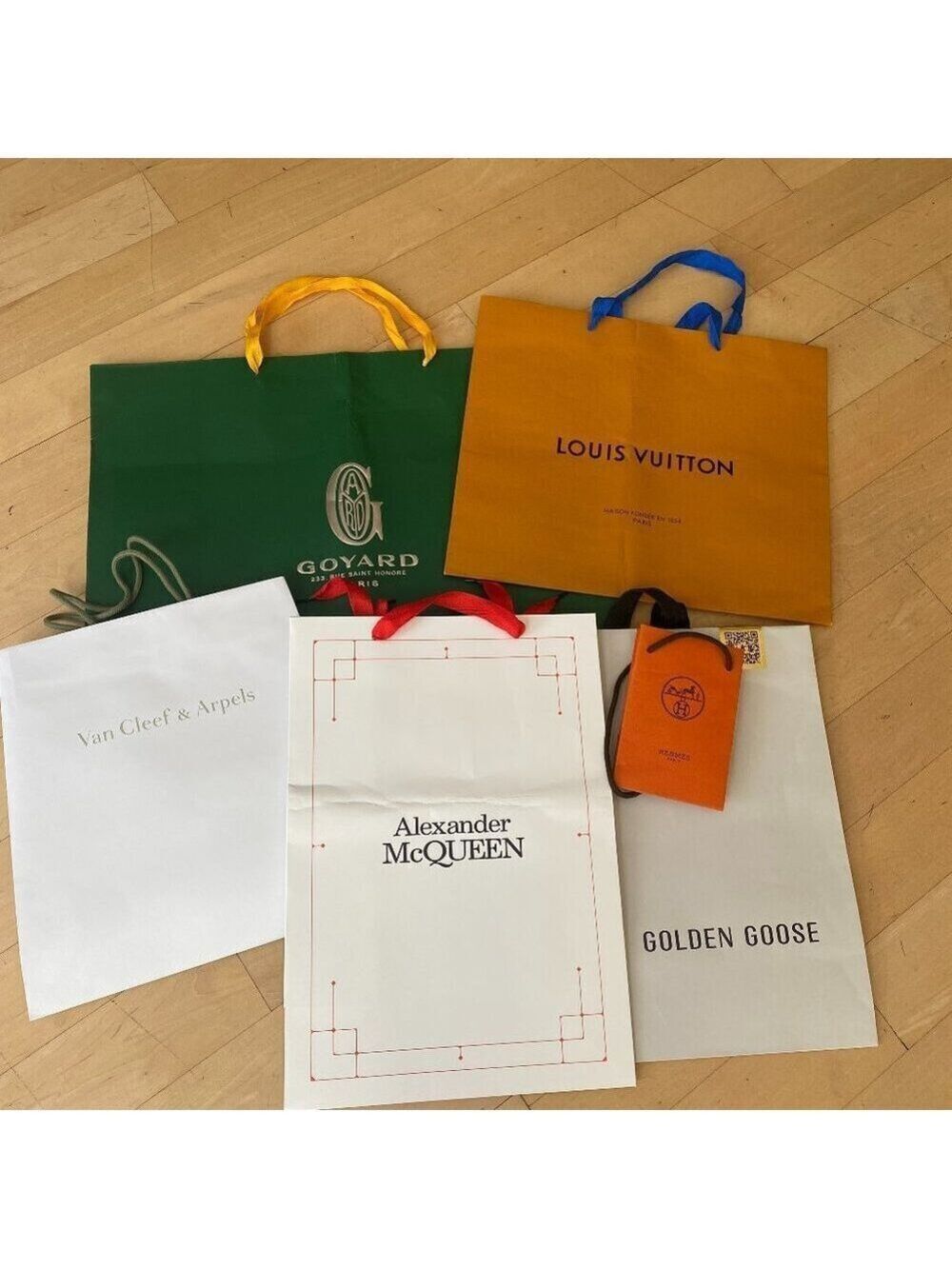 6 Designer shopping bags *empty